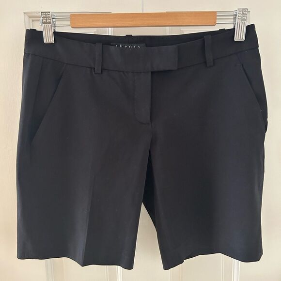 Theory Women’s Tailored Black Bermuda Shorts Size 2 - Picture 1 of 6